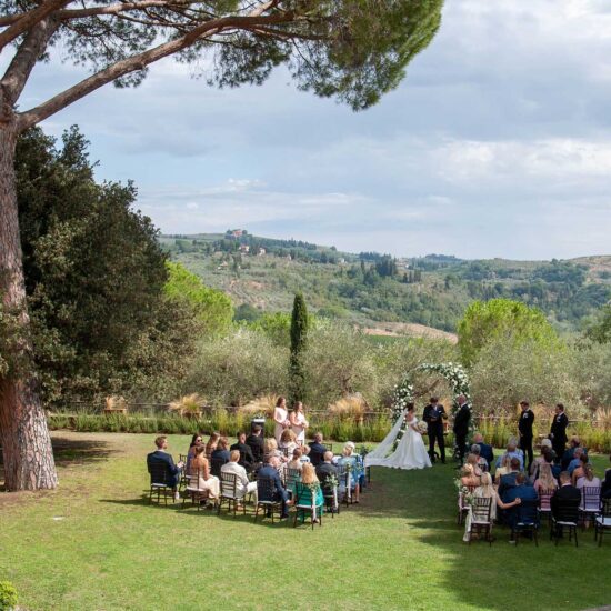 Bryllup på vingård ved Certaldo